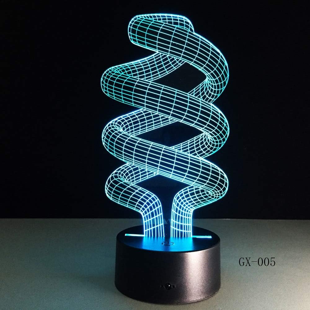 DNA 3D Table lamp LED Visual Abstract Digital Modeling Atmosphere Decoration Holiday Gift Touch Switch 7 Color Night Light G-005