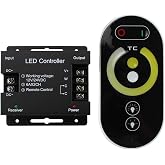 Sorfia CCT LED Controller, CCT LED Strip Lights DC 12V-24V Dimmer Switch | Slide Touch CCT LED Light Strip PWM Controller 12A RF Wireless CCT Dimmer Switches for LED Lights Dimmable Brightness Adjust