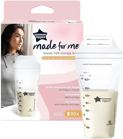 Tommee Tippee Closer to Nature Milk Storage Bags 350ml Pack 36 Pre-Sterilised