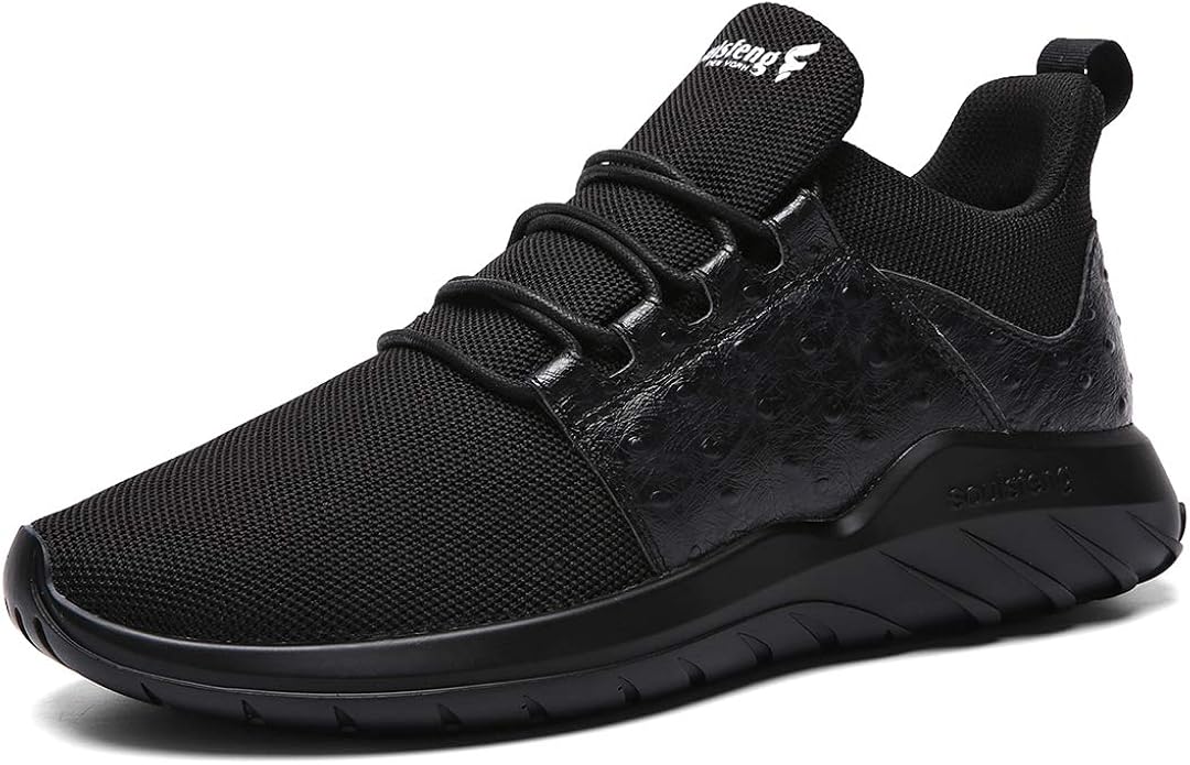 black mesh running shoes