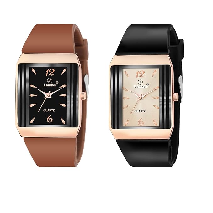 Stylish Latest - Combo Set of 2 Unisex Watches for Women & Men - LMC-005