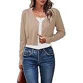 Newshows Womens 2026 Summer Cropped Cardigan Fashion Knit Bolero Shrug Long Sleeve V Neck Business Casual Sweater