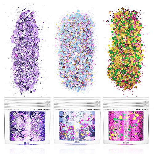 image for PartyKindom 6 Boxes Body Chunky Glitter for Festival Party Glitter Cos
