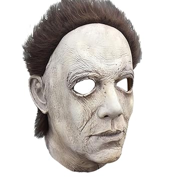 Jamicy Horror Maske Puppen, Cosplay Michael Myers Schmelz Gesicht Overhead Latex Kostüm Prop Scary Maske Spielzeug, für Hallo