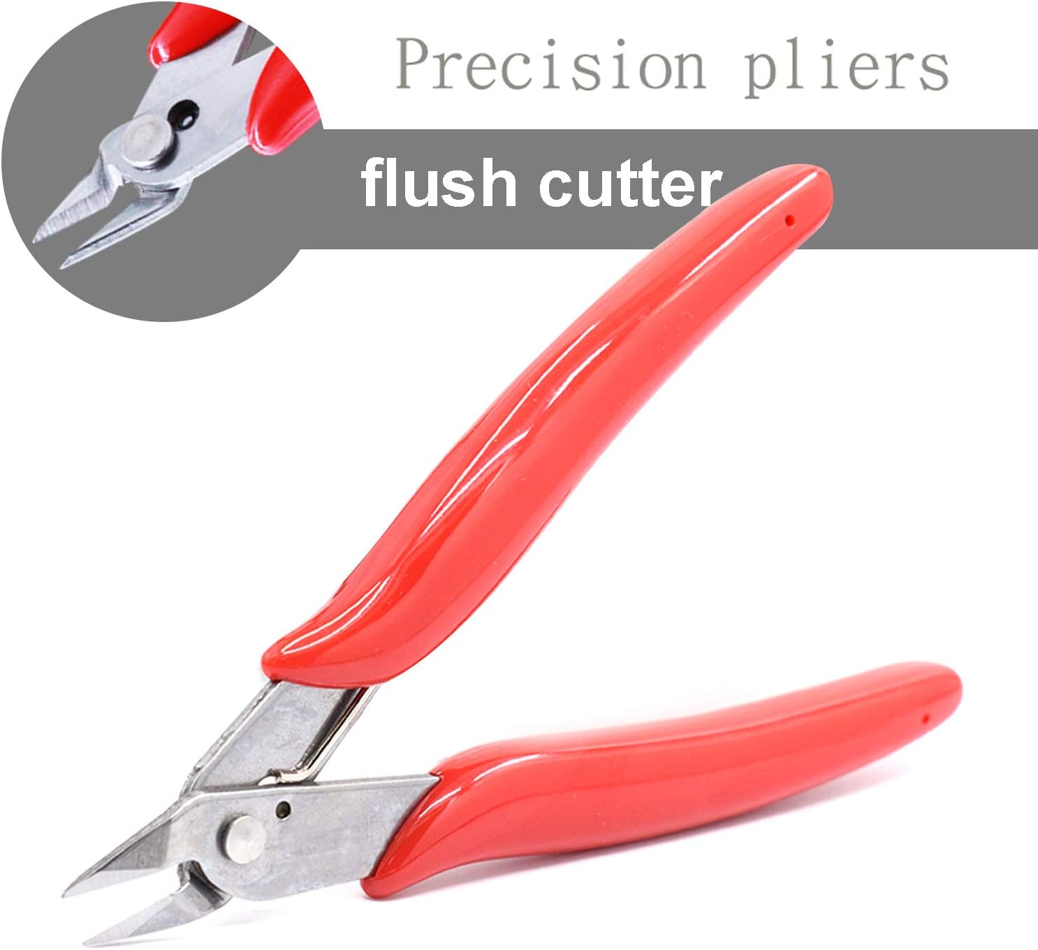 Monvict-170 Flush Cutter, 5 Pack Wire Cutter Side Cutting Pliers Precision Cutter Tools for 3D Printer Work Soft Metal Wire 5 Inch - - 
