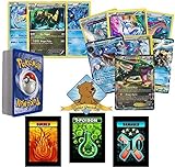 GoldenGroundhog 40 Assorted Dragon and Water Pokemon Card Lot Bundle with 2 Random Pokemon EX Cards, Rares, Energy, Foil and 3 Custom Token Counters