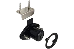 Desunia Office Desk Lock for Drawer & Door - 7/8" (.875") Bore - Black - Keyed Alike - includes Escutcheon Trim Ring, Strike, & Screws - 1 Lock