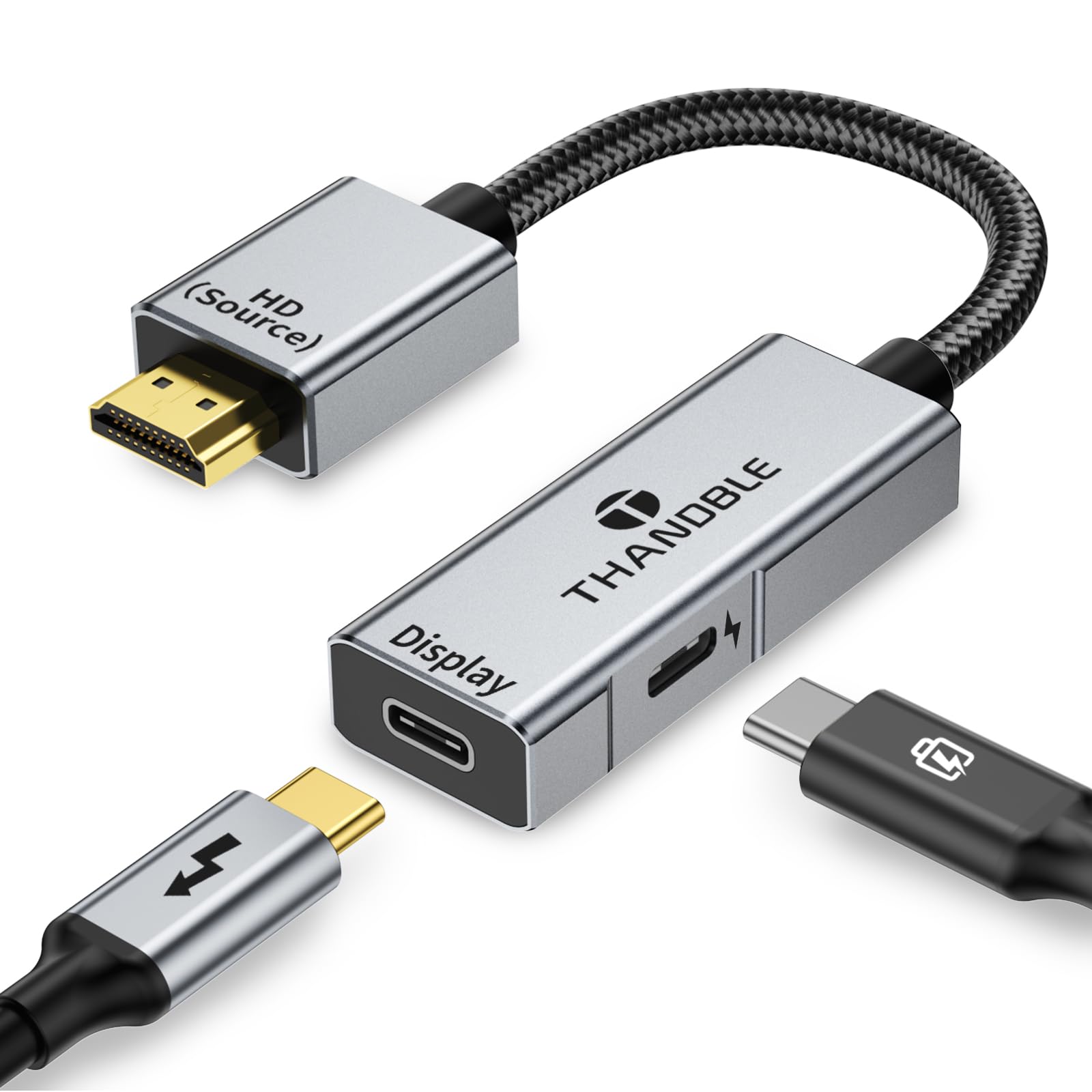 Photo 1 of THANDBLE HDMI to USB C Adapter 4K60Hz, Unidirectional HDMI Male (Source) to USB C Female (Display) for Portable Monitor, AR Glasses XREAL One/Air 2 Pro/VITURE Pro/Rokid, PS4/5, Xbox, Switch, ROG Ally