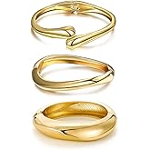 MTINEAPS Gold Bangle Bracelets for Women Teens Trendy Chunky Adjustable Twist Cuff Bracelet Jewelry Gifts