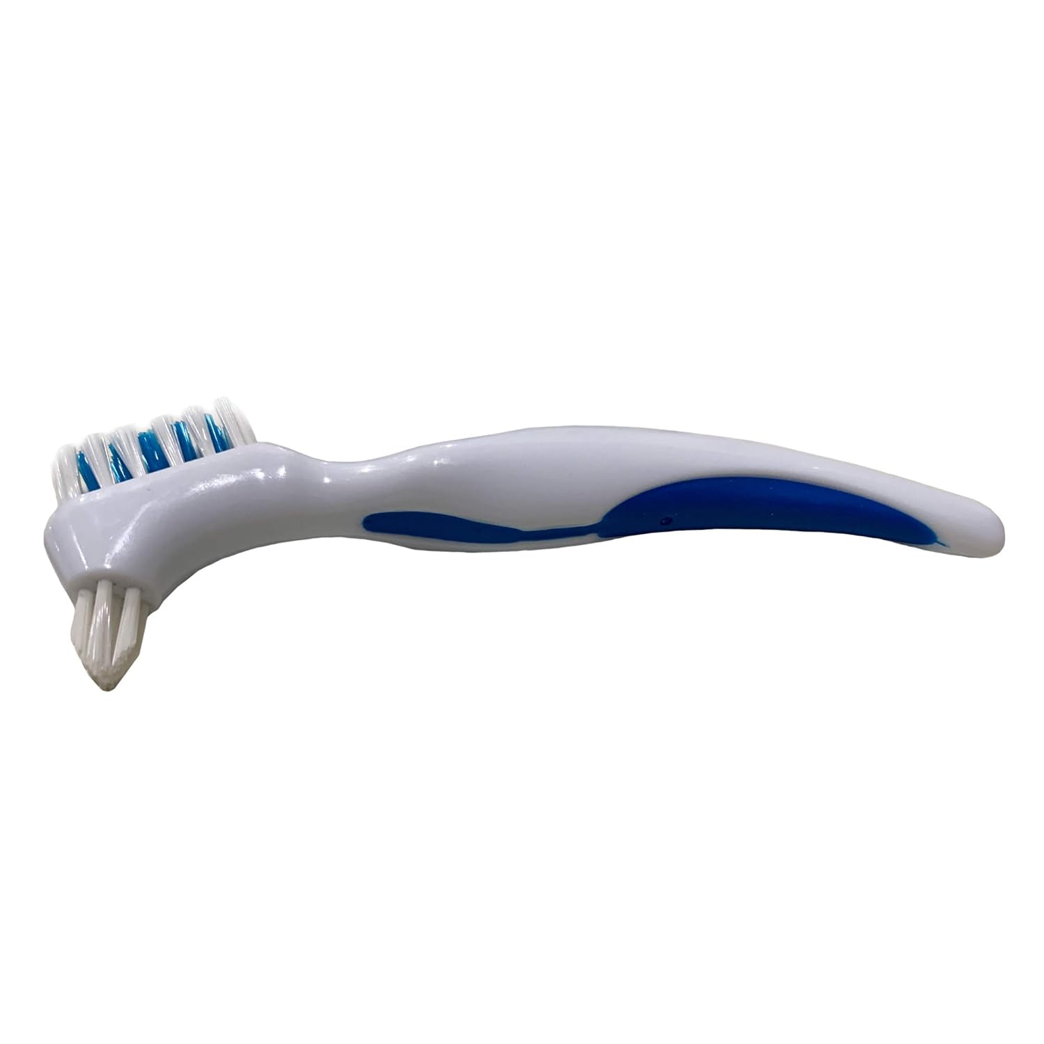 Denture Cleaner Brushes - Dual Sided Toothbrush with Ergonomic Rubber Handle for Dental Denture Care - Cleaning Brush Set 3-Pack FREE Eyeglass Pouch : Beauty