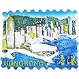 3D Hong Kong China Fridge Magnet Souvenir Gift,Resin Handmade Hong Kong Refrigerator Magnet Home & Kitchen Decoration Collection