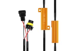 HOCOLO 9005 HB3 H10/9006 HB4 9012 Headlight High/Low Beam Fog Light Bulbs LED Resistor Kit Relay Harness Adapter Anti Flicker Error Decoder Warning Canceller (2pcs 9005/9006-Resistor Decoder)