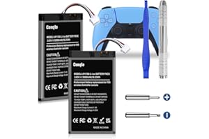 CONQTO (2 Pack) Battery for PS5 Controller, (5000mAh) 2025 Upgrade High Capacity Battery Replacement for PS5 LIP1708, for PS5 DualSense CFI-ZCT1W Wireless Controller with Repair Tool Kit