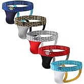 BSHETR Men's Jockstraps Athletic Supporters 5-Pack Ultra Soft Daily Sports Underwear