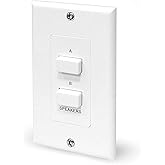 In Wall Speaker Selector Switch - Home Audio 2-Channel A/B Dual Channel Speakers Controller Pod Box - Control and Activates (2) Pair of Indoor or Outdoor Speakers - Pyle PVCS2
