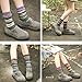 Zmart Women's Knit Cotton Vintage Colorful Stripe Boot Socks Casual Cozy Slouch Crew Socks 5 Value Pack