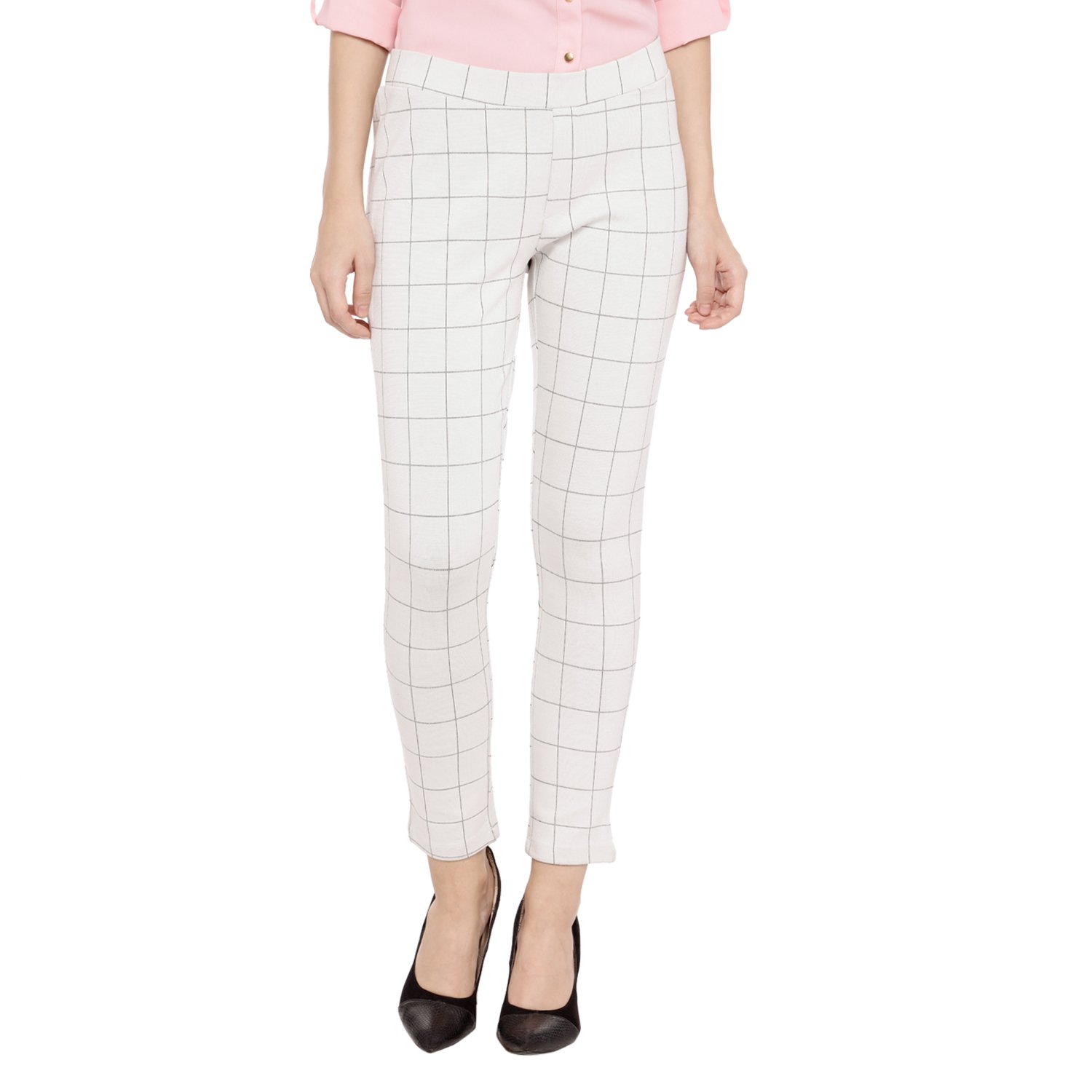 annabelle by pantaloons women's checkered tregging