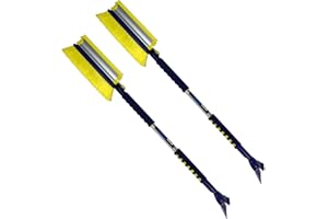 Michelin Snow Brush for Car Windshield (Pack of 2) - Snow and Ice Scraper with 43–63" Extendable Handle, 13" Swivel Head with