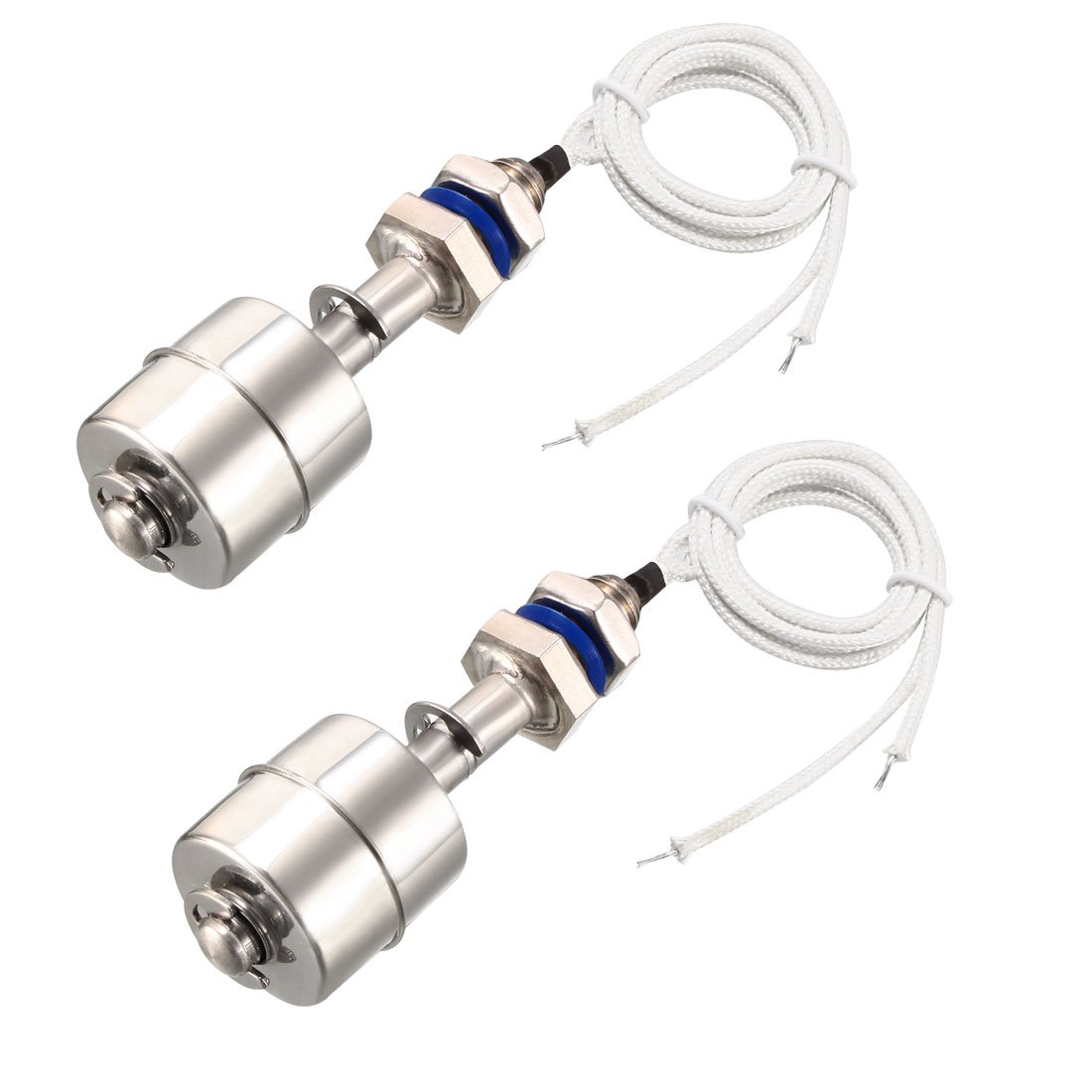 Sourcingmap Stainless Steel Float Switch for Water Pump Tank Swim Pool Garden Pond Liquid Water Level Sensor M11 76mm Length 2Pcs