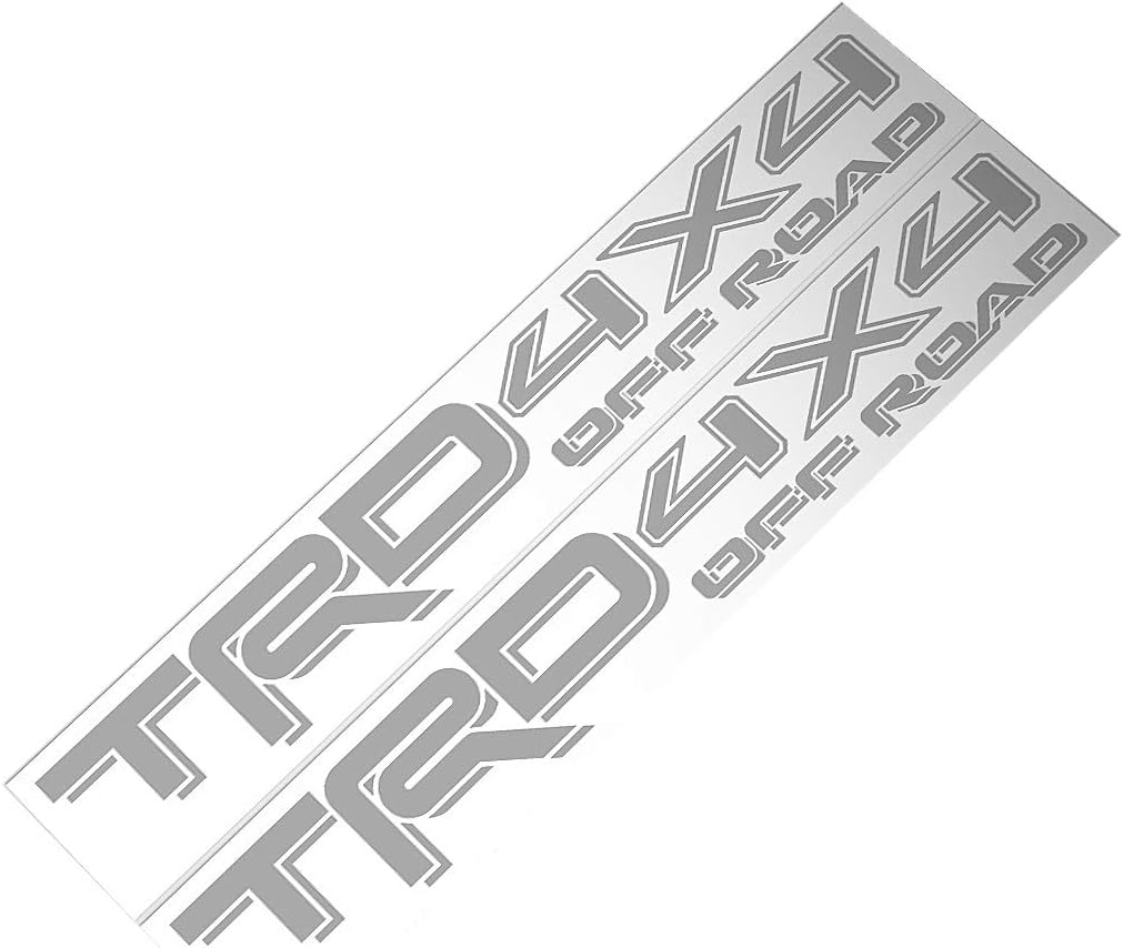 Demupai TRD 4X4 Off Road Decal Vinyl Car Stickers for Toyota (Matte Silver)