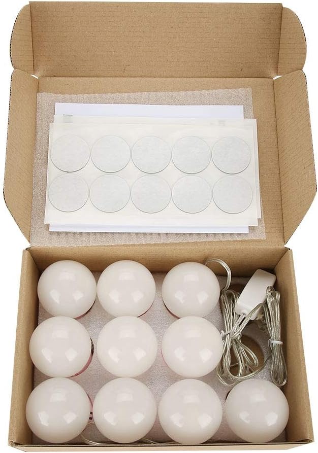 Pbzydu LED Bulbs Mirror Light Vanity Hollywood Style Makeup Mirror Lights LED Lamp Kit Lens Headlight LED Bulbs Kit