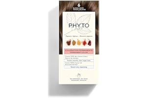 PHYTO PhytoColor Permanent Hair Color 6 – Dark Blonde – Ammonia-Free, Botanical Oils and plant pigments – 1 Kit