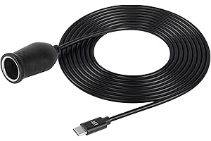 SinLoon USB C to Cigarette Lighter Adapter，15V USB Type-C Male Plug to Cigarette Lighter Adapter Cable,Work with a 45W ~ 100W