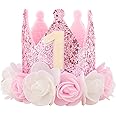 IVYRISE Hat First Birthday 1st Decorations For Girl Gifts Rose Gold Baby Pink Crown Party One Year Old Princess