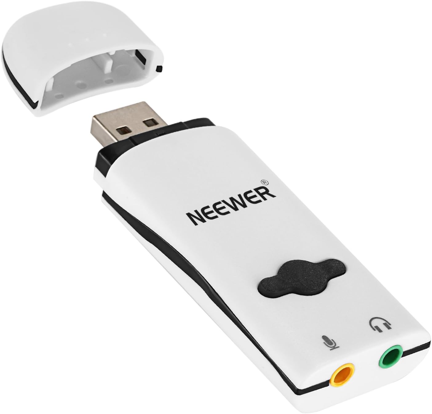 Neewer NW-U30 USB External Stereo Sound Adapter for PC Laptop Recording (White)
