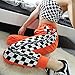malianna Women Pantalon Femme Side Checkerboard Zipper Orange Trousers Plaid Patchwork Pencil Pants (M)