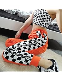 Malianna damaes Pantalones de patchwork de cintura elástica Casual Streetwear Pencil Pants