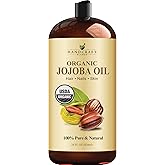 Handcraft Blends USDA Organic Jojoba Oil | Cold-Pressed | 28 Fl Oz | 100% Pure & Natural | for Hair, Skin & Face | Premium Grade Carrier Oil | for Massage & Aromatherapy | Hexane-Free