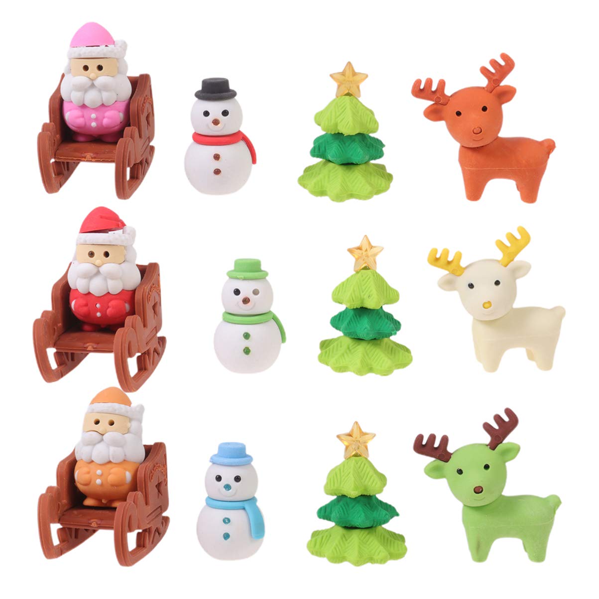 STOBOK Christmas Puzzle Erasers Cartoon 3D Eraser Christmas Themed Xmas Gift Eraser for Kids