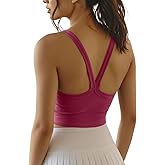 Sanutch Ribbed Cropped Workout Top Fitted Stretch Yoga Tank Tops for Women