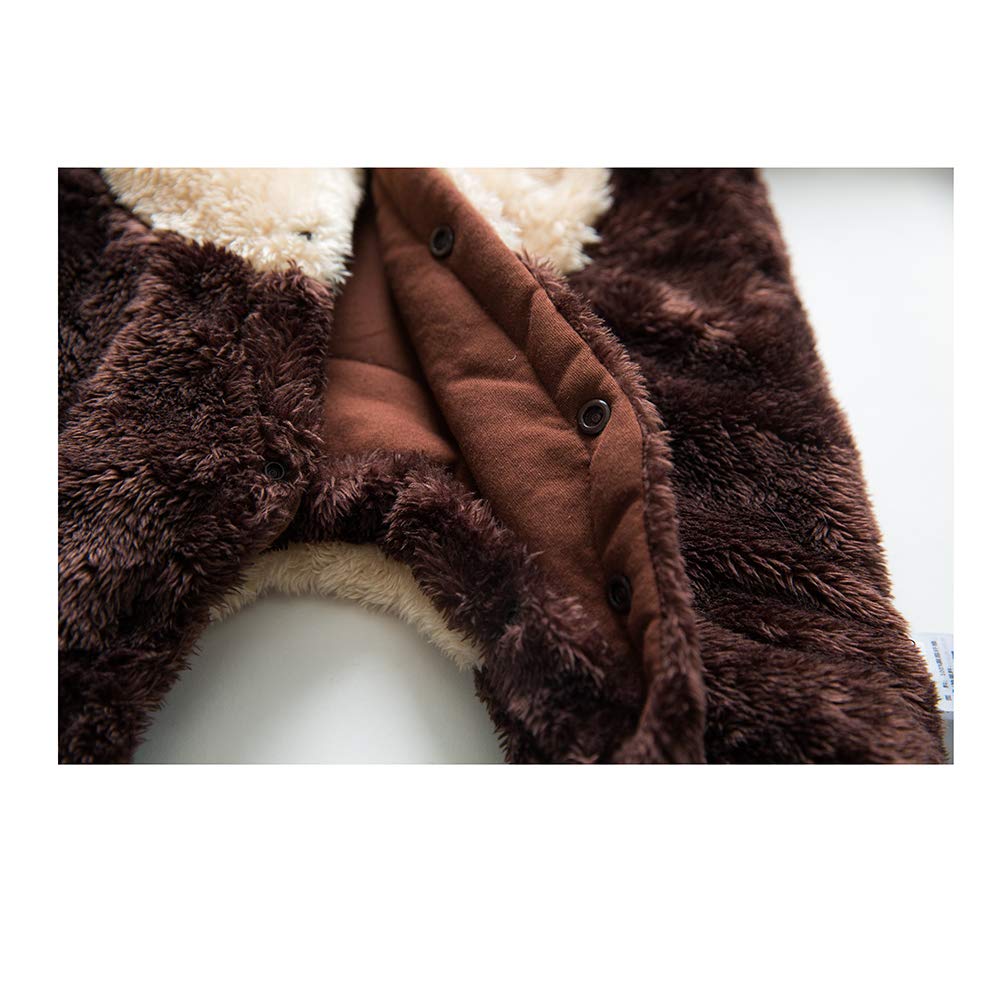 mikistory Newborn Sets Unisex Baby Outfits Jumpsuit Infant Winter Romper Baby Bodysuit Onesie Brown 16-24Months
