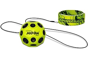 Waboba Bounceback Returning Yellow Moon Ball Hyper Bouncy Balls, Extreme Bounce and Fun, Super High Bouncing Ball for Active Play and Outdoor Games
