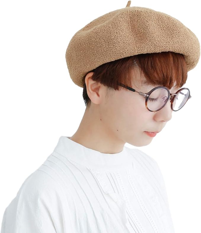 Amazon メルロー Merlot Uvカットパイルベレー帽 ベージュ ベレー帽 通販