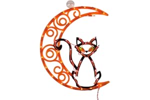 Impact Innovations Halloween Lighted Ornamental Silhouette 14x17 - Cat on Moon