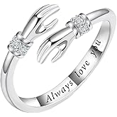 LEXLUNE Adjustable Hug Ring for Women 925 Sterling Silver Fine Jewelry Gift for Her, Birthstone Ring
