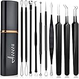 Pimple Popper Tool Kit, Aooeou 10 Pcs Professional Blackhead Extractor with Metal Case - Easy Removal for Pimples, Blackheads