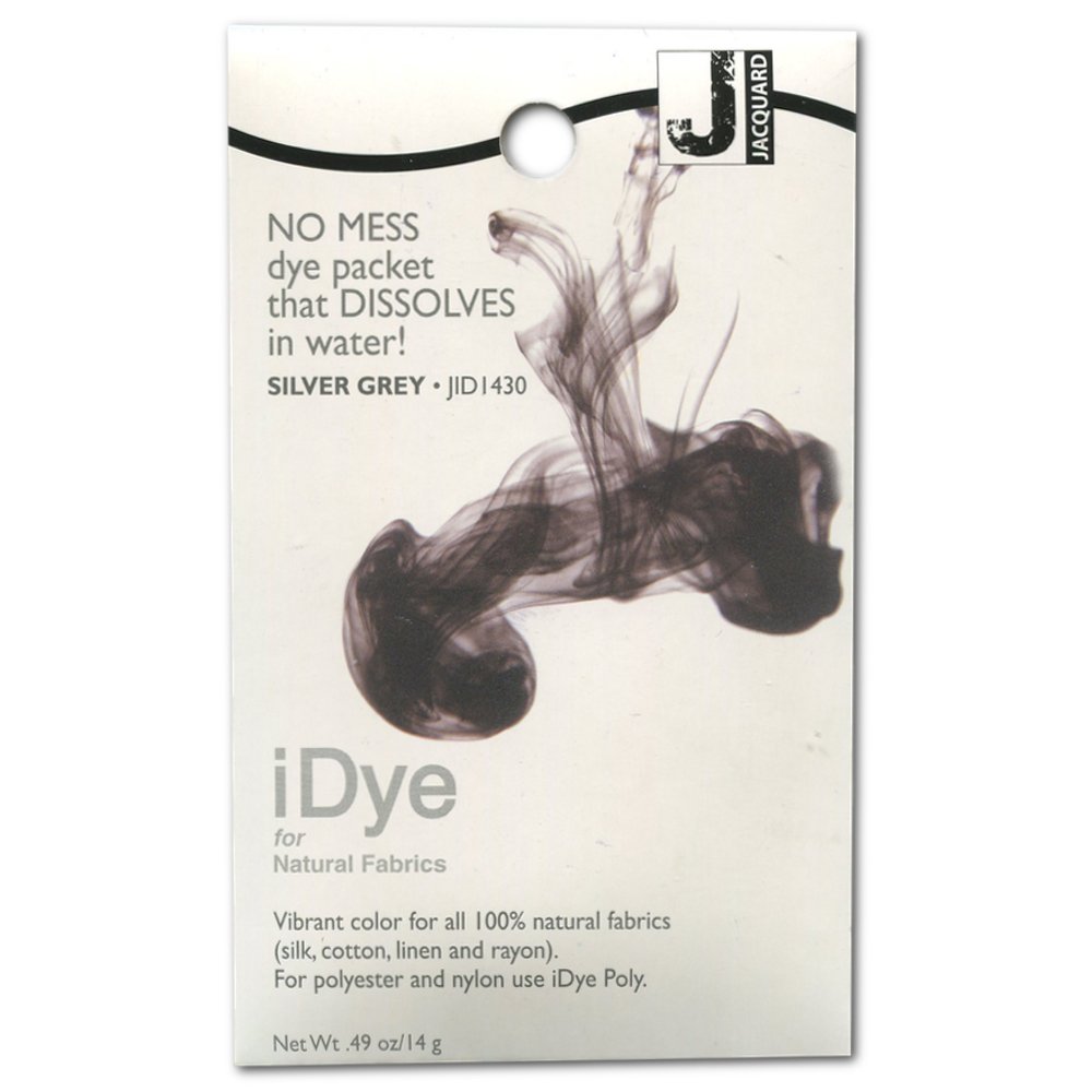 Jacquard iDye Silver Grey Fabric Colourant for Natural Fibres, Clothing Restoration Powder with Simple Hot Water Application, Suitable for Cotton Linen Silk Rayon, Dissolvable Packet 14g