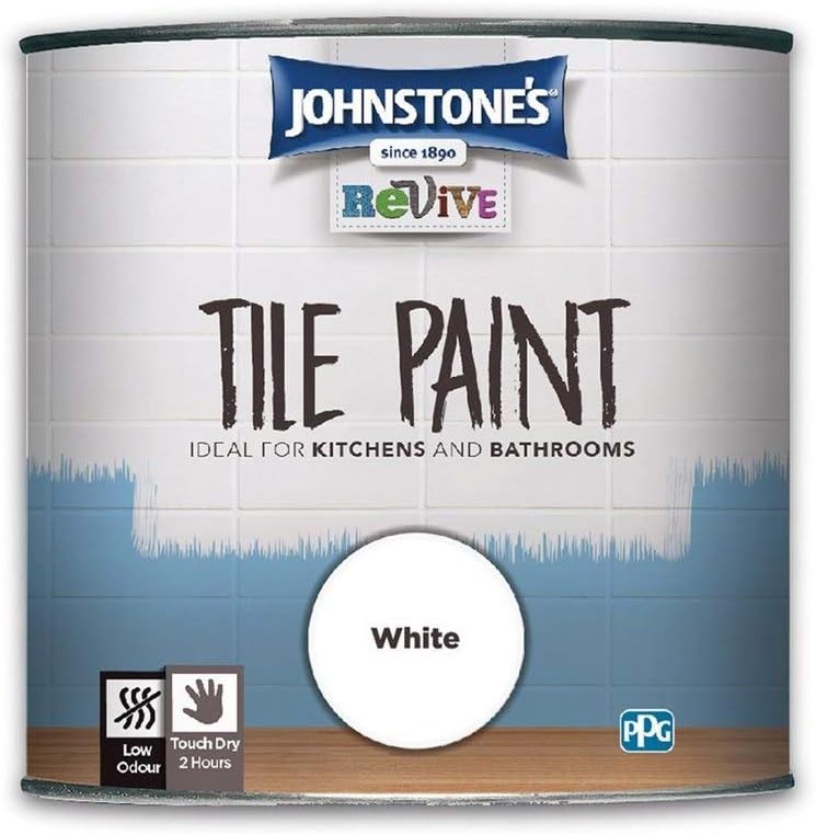 Johnstone's Revive Tile Paint White Gloss Finish 750 ml Upcycling Paint