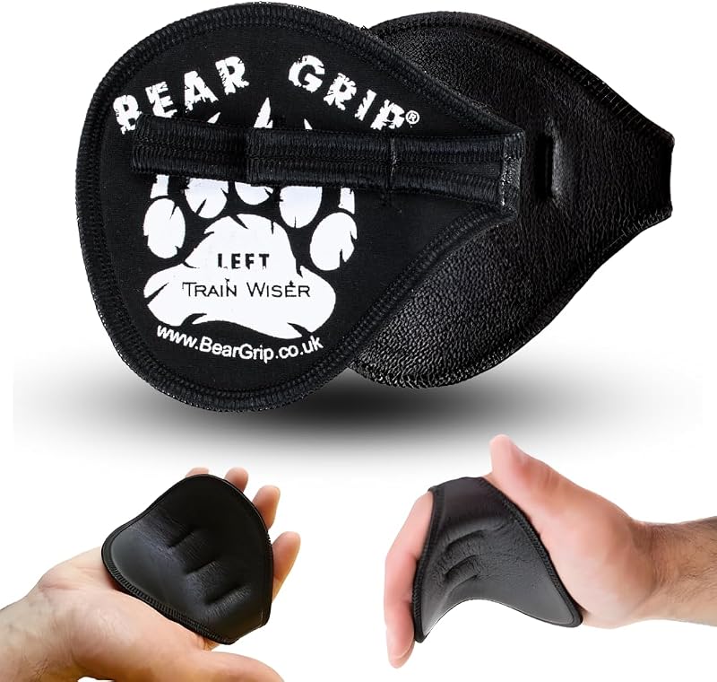 BEAR GRIP Neoprene Gym Gloves Open-Hand Grips for Men Women Leather