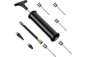 Motorenbau Ball Pump, Sports Ball Pump with 5 Needles, Nozzle, Extension Hose, Push & Pull Inflator System, Perfect for Volleyball, Basketball, Football, Soccer, Water Polo, Swim Inflatables