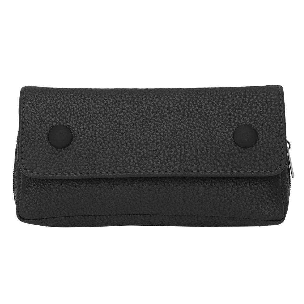 Pipe Bag, PU Leather Tobacco Pipe Pouch Case Bag Pipe Holder Bag Waterproof Storage Bag Portable for 2 Pipes Tamper Filter Tool Cleaner Preserve Freshness(Black)