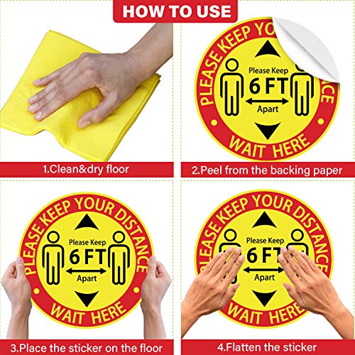 Social Distancing Floor Decal Stickers - 15 Pack 12\