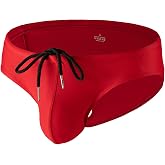 Summer Code Mens Solid Swim Briefs Drawstring Bikini Sport Swimsuit