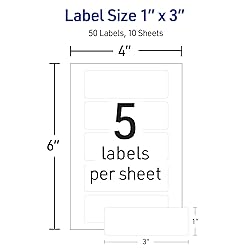 Avery No-Iron Fabric Labels, 1" x 3", Washer and