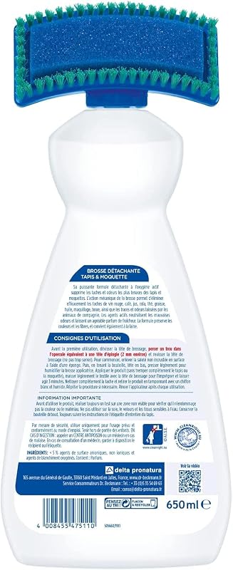 - Détachant et Brosse Tapis & Moquette - 650 ml