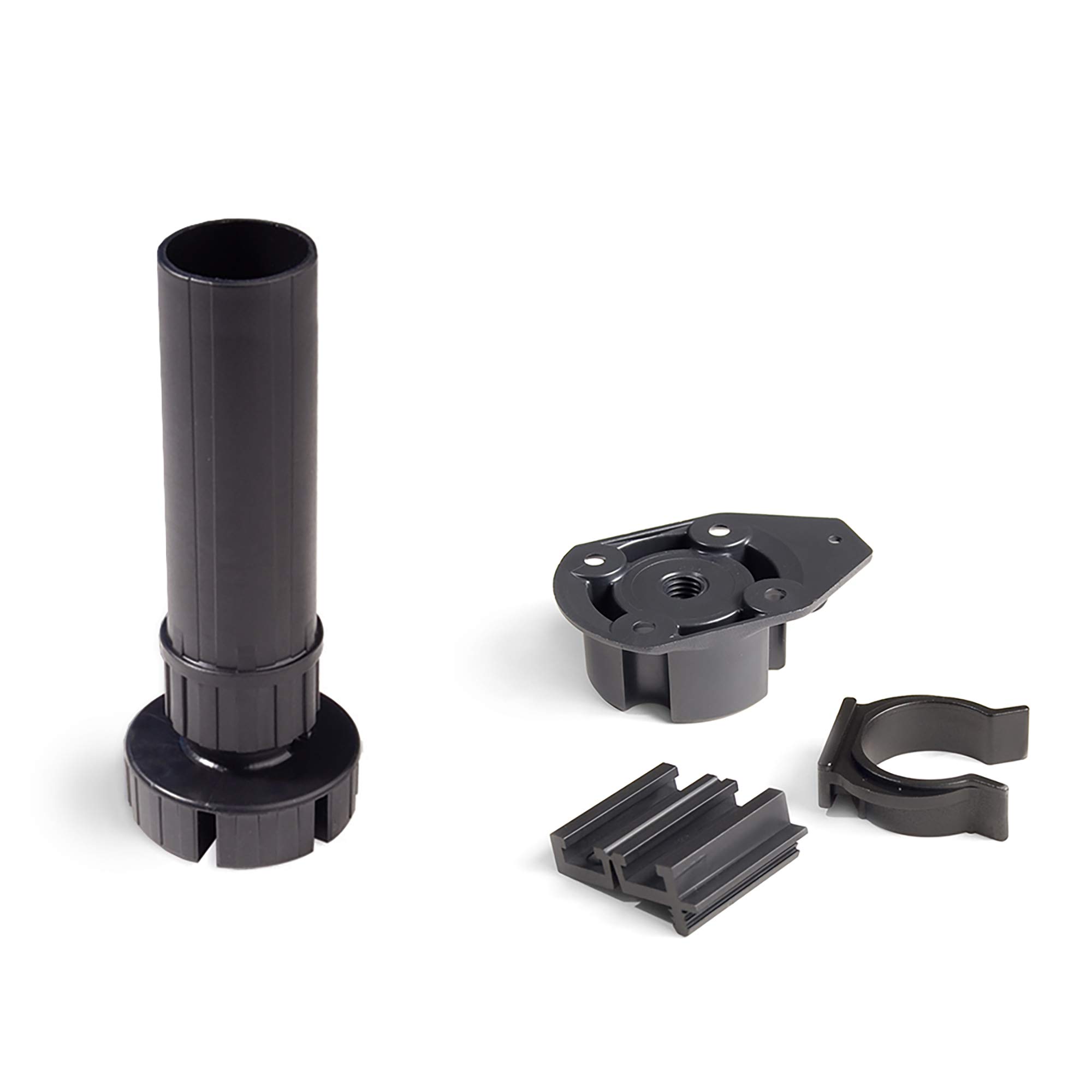 Emuca - Furniture feet, Furniture Legs from Black Plastic, Set of 4 Adjustable Cabinet Legs 150mm (5,9 inch) high